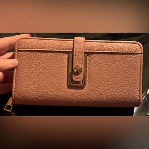 NWT Elegant Blush Color Vegan Leather Women's Clutch Wallet